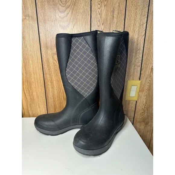 Noble Outfitters Muds High Women's Black Waterproof Rubber Riding Boots - Picture 3 of 7